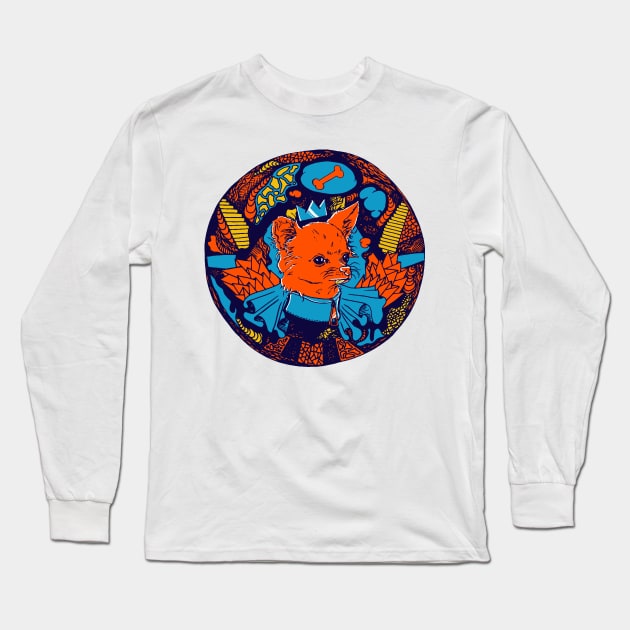 Orange Blue Circle of the Chihuahua Long Sleeve T-Shirt by kenallouis